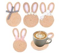 Drink Coasters - Easter Bunny Woven, 4 pezzi Spring Coasters Coffee Table Decor for Home Bedroom Living Room Apartment Office Party Holiday Water Cup Mug, Cute and Protective Table Decor