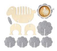 Drink Coasters, Sheep Shaped Felt Heat Resistant Cup Mats, Fun and Durable Drink Protectors for Coffee, Tea, Beer, Wine, Desk, Table, or RV Use, Home, Office, Camping, Apartment, or