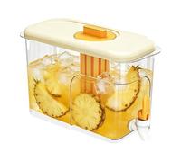 Drink Dispenser Fridge - Large Capacity Clear Juice, Container with Leak Proof Spigot Food Grade Pitcher for Ice Tea Water Beverage Storage for Home Kitchen Party Picnic BBQ Camping