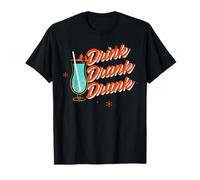 Drink Drank Drunk (Dichiarazione Divertente per Feste) (Grafica Cocktail) Maglietta