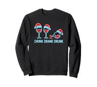 Drink Drank Drunk - Maglietta Divertente di Natale Felpa