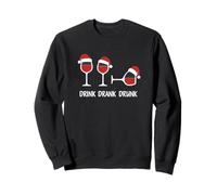 Drink Drank Drunk - Maglietta Divertente di Natale Felpa