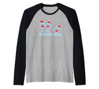 Drink Drank Drunk - Maglietta Divertente di Natale Maglia con Maniche Raglan