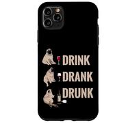 Drink Drank Drunk Pug Drinking Wine Meme Hilarious Custodia per iPhone 11 Pro Max