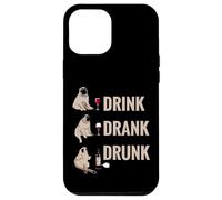 Drink Drank Drunk Pug Drinking Wine Meme Hilarious Custodia per iPhone 12 Pro Max