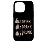Drink Drank Drunk Pug Drinking Wine Meme Hilarious Custodia per iPhone 14 Pro Max