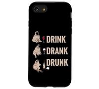 Drink Drank Drunk Pug Drinking Wine Meme Hilarious Custodia per iPhone SE (2020) / 7/8