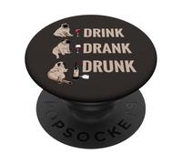 Drink Drank Drunk Pug Drinking Wine Meme Hilarious PopSockets PopGrip Adesivo