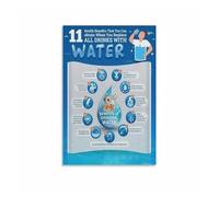 Drink More Water Motivational Poster Fun Hydration Chart Colorful Body Needs Water Home Decor(Framed,08X12inch(20X30cm))