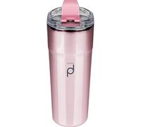 Drink Pod Bicchiere da caffè riutilizzabile in acciaio inossidabile, 500 ml, oro rosa metallizzato, mantiene le bevande calde/fredde fino a 6 ore