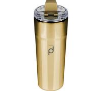 Drink Pod Bicchiere da caffè riutilizzabile in acciaio inossidabile, oro metallizzato, 500 ml