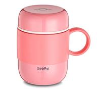 Drink Pod - Tazza da viaggio coibentata, in acciaio inossidabile 18/10, rosa, 280 ml