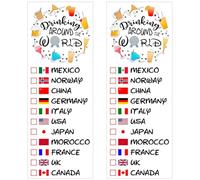 Drinking Around The World - Pack Of 2 Temporary Tattoo