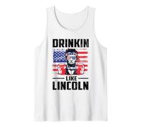 Drinking Like Lincoln Merica Flag Patriotic 4th of July Canotta