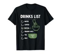 Drinks List Cafe Matcha Lover Women Girly Matcha Latte Maglietta