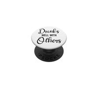Drinks Well With Others Womens Funny Drinking Friends Drunk PopSockets PopGrip Adesivo
