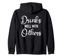 Drinks Well with Others Womens Funny Drinking Sayings Couple Felpa con Cappuccio