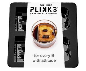 DRINKSPLINKS Stampo personalizzato per cubetti di ghiaccio con lettera B. Stampo per cubetti di ghiaccio con monogramma con iniziali. Grandi vassoi in silicone monogrammato per bourbon, whisky e
