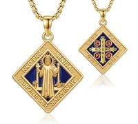 DRINSPER Collana con ciondolo a forma di Arcangelo San Michele, San Benedetto, San Giuda Tadeo, in argento Sterling S925, per uomo e donna, in argento Sterling S925, con ciondolo protettore, gioiello