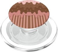 Drip and Sprinkle Striped Brown and Pink Melting Ice Cream PopSockets PopGrip per MagSafe