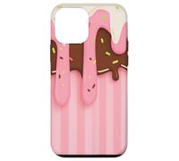 Drip and Sprinkle Striped Pastel Pink Melting Ice Cream Custodia per iPhone 12 mini
