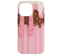 Drip and Sprinkle Striped Pastel Pink Melting Ice Cream Custodia per iPhone 14 Pro Max