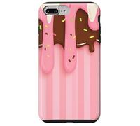 Drip and Sprinkle Striped Pastel Pink Melting Ice Cream Custodia per iPhone 7 Plus/8 Plus