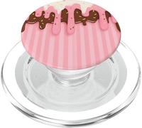 Drip and Sprinkle Striped Pastel Pink Melting Ice Cream PopSockets PopGrip per MagSafe