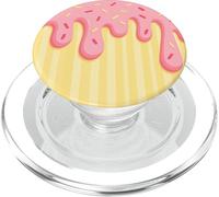 Drip and Sprinkle Striped Pink and Yellow Melting Ice Cream PopSockets PopGrip per MagSafe