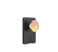 Drip and Sprinkle Striped Pink and Yellow Melting Ice Cream PopSockets PopWallet per MagSafe