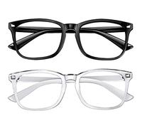 DRIP Blu Luce Bloccaggio Occhiali Occhi Ottica Computer Gaming Proteggere Filtraggio Uomini Donne Anti Eyestrain Glare Mal di testa Retro Vintage Fashion, Nero + trasparente., L
