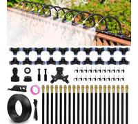 Drip Irrigation System 66 FT with 20 Nozzles, 360° Adjustable Bendable Garden Watering Misting System for Greenhouse, Yard, Lawn, Plant, Garden, 0.3 inch Hose(100 FT PU Hose (Diameter: 1/4 IN))