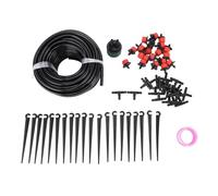 Drip Irrigation System Kit 65.6ft Dual Way Red Cap Drip Emitters, Adjustable Automatic Sprinkler System for Garden Lawn Greenhouse Indoor Plants