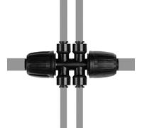 Drip Line Fittings - PE 9cm, Irrigation Splitter, 6-Way Tubing Connector | Anti-Drop, Garden Adapter, Efficient Water Flow For Outdoor, Lawn, Backyard, Flower Bed, Landscape, Farm, Greenhouse