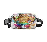 Drip-style Golden Retriever Baseball Player Fashion Marsupio Borsa a tracolla per piccoli uomini d'affari Piccola con Cinghia Regolabile per Allenamento Corsa Escursionismo bulto de cintura para