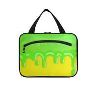 Drip Style Street Graffiti Verde Giallo Appeso Viaggio Toiletry Bag Uomini con gancio, Designer Moda Medicina Borse per le Signore Bagno kit de viaje para Mujer, Drip Style Street Graffiti Verde