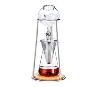 Drip Tower, caffettiera riutilizzabile, in vetro trasparente, con supporto in acciaio inox trasparente, 600 ml