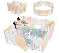 Dripex Box Bambini 150×150 cm, Recinto per Bambini Pieghevole, Box Neonato in Forma Adattabile, Recinto Neonato in Plastica, Giallo