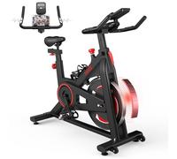 Dripex Cyclette con resistenza magnetica, per interni, con volano pesante, monitoraggio della frequenza cardiaca e monitor LCD, per la casa, max. 150 kg