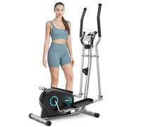 Dripex Ellittica da Casa Silenziosa, Ellittica Professionale con Volano 6 kg, 16 Livelli di Resistenza, Sensore Battito Cardiaco, Display LCD, Ellittiche per Casa per Allenamento Cardio (Blu pallido)