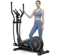 Dripex Ellittica da Casa Ultra Silenziosa, 16 Livelli di Resistenza Magnetica, Display LCD, Supporta fino a 120 kg, Macchina Cardio per Allenamento Total Body (Azzurro cielo)