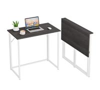 Dripex Scrivania Pieghevole, Scrivania per Casa e Ufficio, Tavolo da Studio Porta PC Stabile e Salvaspazio, 80 x 46 x 74 cm(Rovere nero)