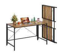 Dripex Scrivania pieghevole XXL, 110 x 50 cm, pieghevole, con struttura in acciaio, salvaspazio, impermeabile, per casa, ufficio, studio (Oak)