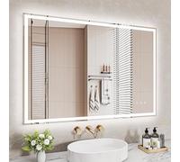 Dripex Specchio Bagno con Luce 70 x 100 cm LED Specchio retroilluminato con 3 Temperature Colore e Dimmerabile e Antifog Funzione di memoria Smart Touch Orizzontale/Verticale