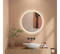 Dripex Specchio Bagno LED 50 cm Specchio Rotondo da Trucco con Luce Anti Nebbia 3 Temperature Colore e Dimmerabile HD Specchio da Parete Moderno con retroilluminato-IP44