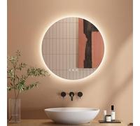 Dripex Specchio Bagno LED 50 cm Specchio Rotondo da Trucco con Luce Anti Nebbia 3 Temperature Colore e Dimmerabile HD Specchio da Parete Moderno con retroilluminato-IP44