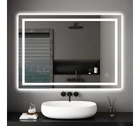 Dripex Specchio Bagno LED 50 x 70 cm Luce Specchio da Bagno con Anti-Nebbia Bianco Freddo 6400K Impermeabile,Smart Touch Retroilluminato Risparmio Energetico