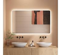 Dripex Specchio Bagno LED 60 x 100 cm Specchio da Trucco con Luce Anti Nebbia 3 Temperature Colore e Dimmerabile HD Specchio da Parete Moderno con retroilluminato-IP44
