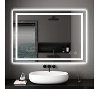 Dripex Specchio Bagno LED 60x80 cm, Specchio da Trucco con Luce Anti-Nebbia 3 Temperature Colore e Dimmerabile Specchio da Parete Moderno con Smart Touch IP44 Risparmio Energetico