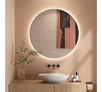 Dripex Specchio Bagno LED 70 cm Specchio Rotondo da Trucco con Luce Anti Nebbia 3 Temperature Colore e Dimmerabile HD Specchio da Parete Moderno con retroilluminato-IP44